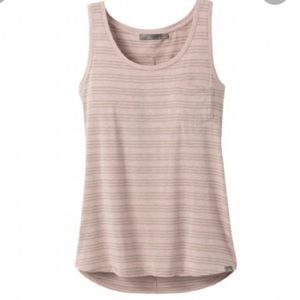 Prana tank top in beige with grey stripes